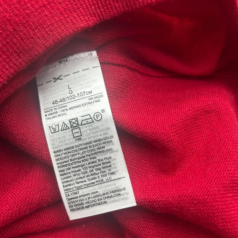 Banana Republic Italian Merino Wool Sweater Mens Large Crewneck‎ Old Money Quiet